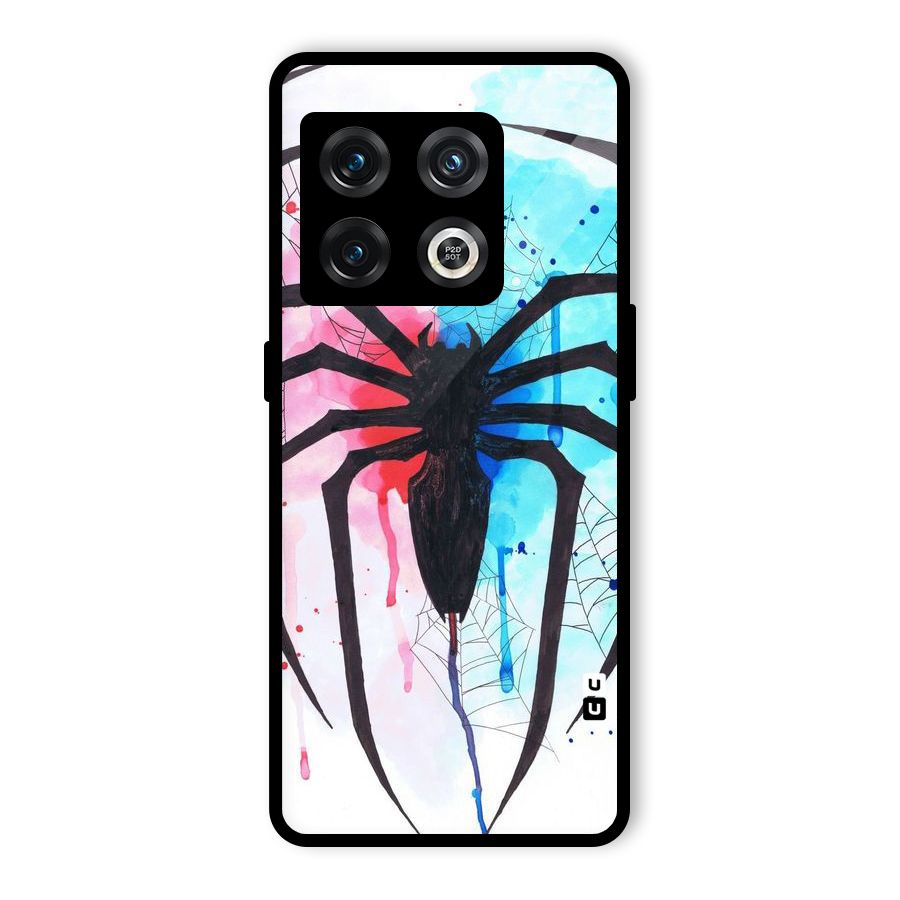 Colorful Web Glass Back Case for OnePlus 10 Pro 5G