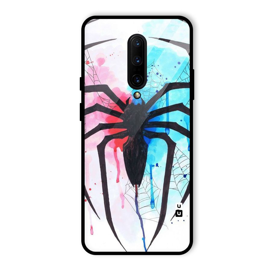 Colorful Web Glass Back Case for OnePlus 7 Pro