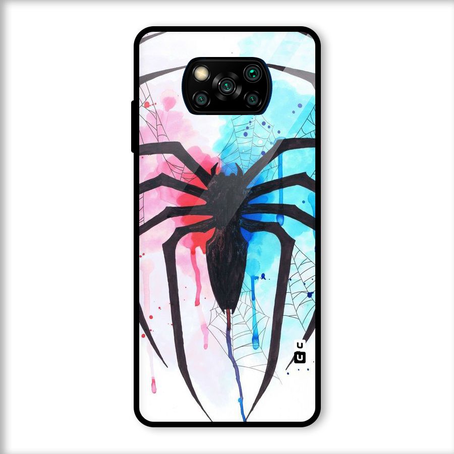 Colorful Web Glass Back Case for Poco X3