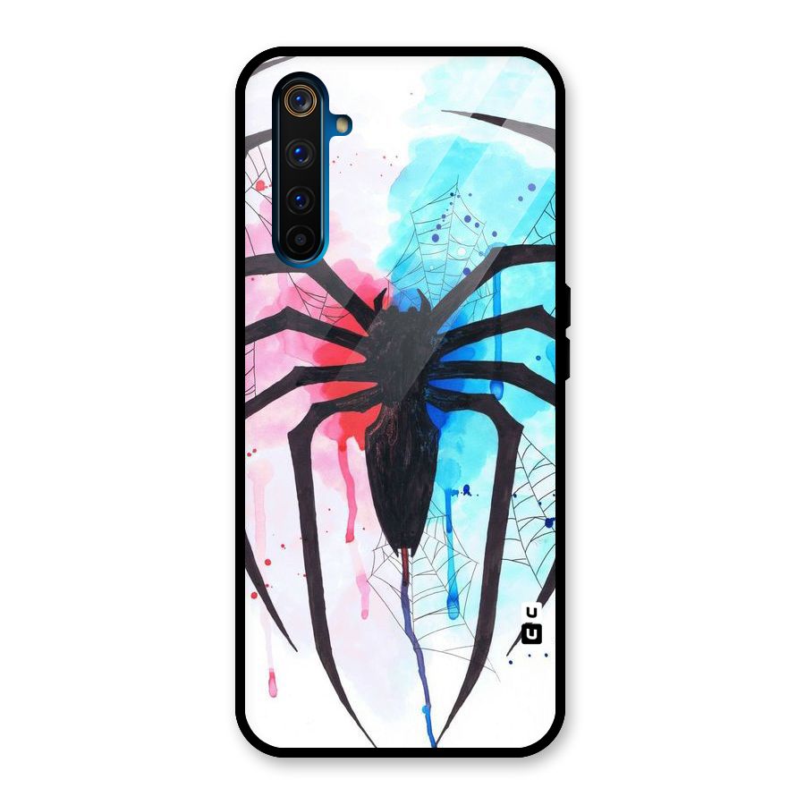 Colorful Web Glass Back Case for Realme 6 Pro