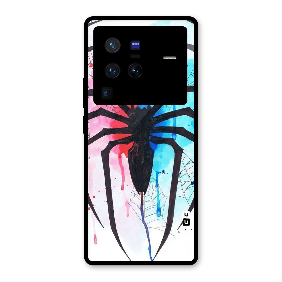Colorful Web Glass Back Case for Vivo X80 Pro