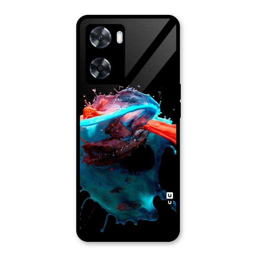 Colour War Glass Back Case for Oppo A77