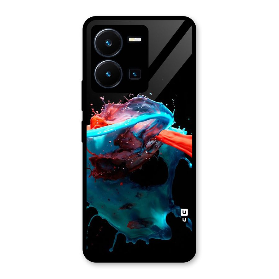 Colour War Glass Back Case for Vivo Y35