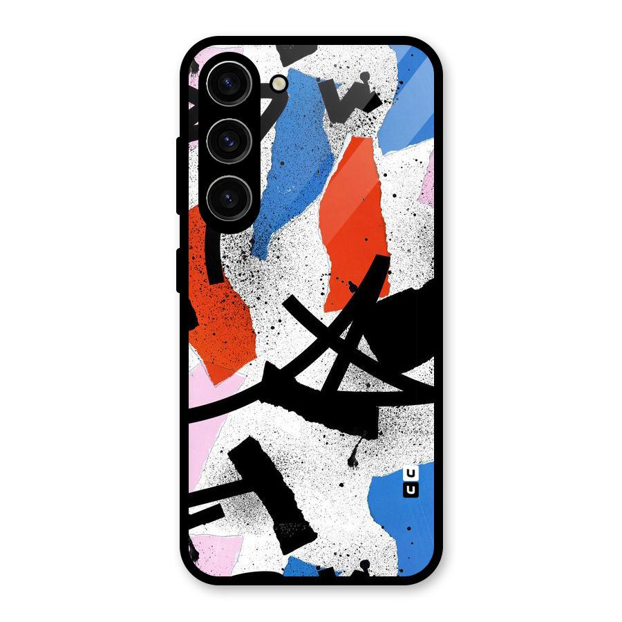 Coloured Abstract Art Glass Back Case for Galaxy S23