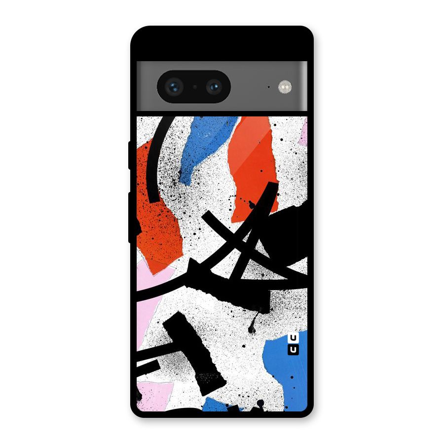 Coloured Abstract Art Glass Back Case for Google Pixel 7