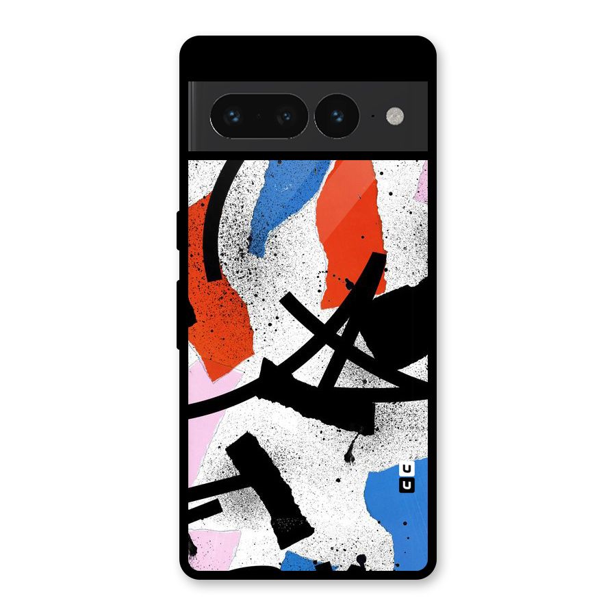 Coloured Abstract Art Glass Back Case for Google Pixel 7 Pro