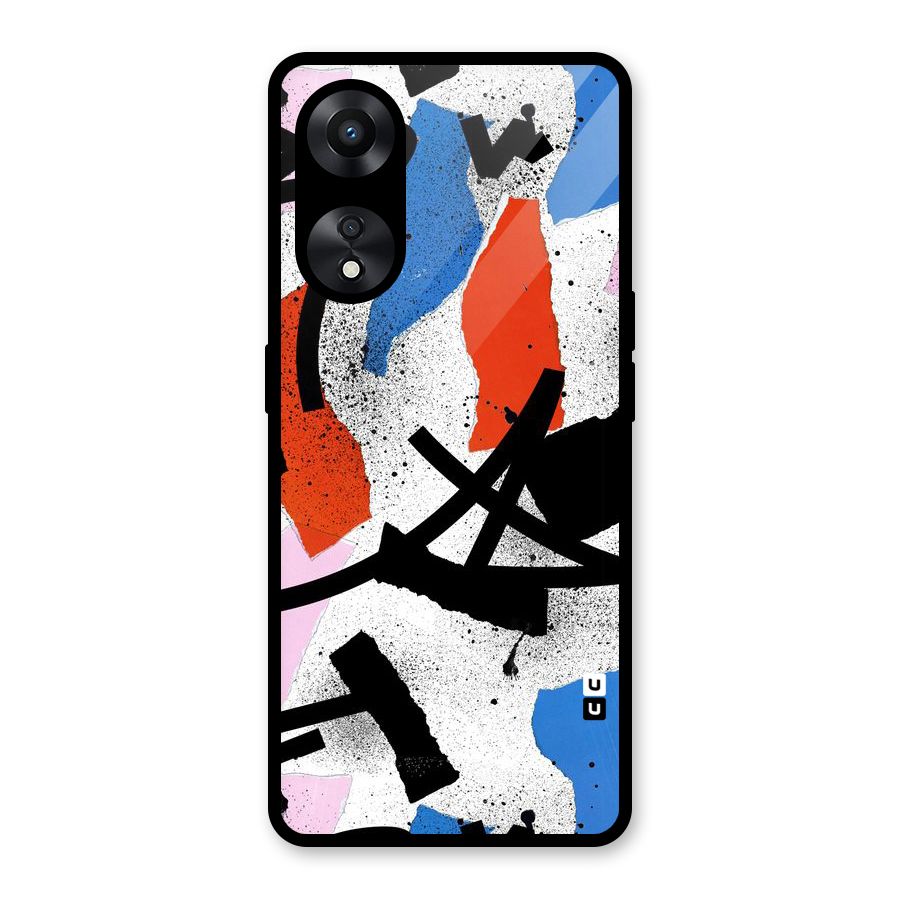 Coloured Abstract Art Glass Back Case for Oppo A78