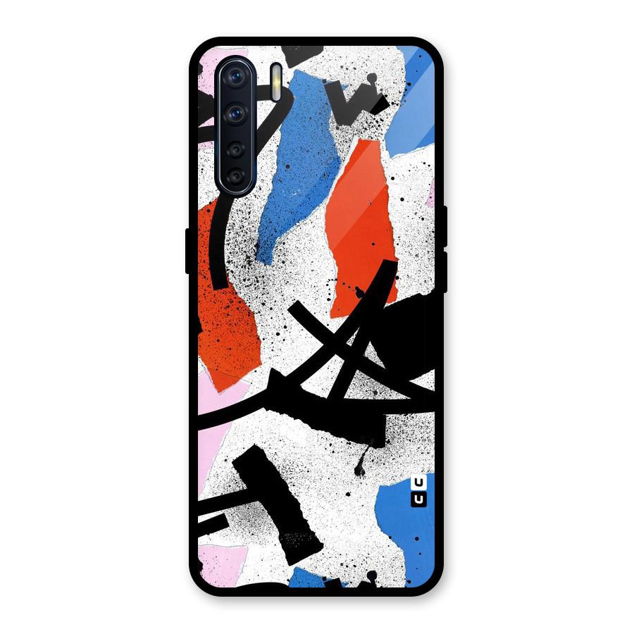 Coloured Abstract Art Glass Back Case for Oppo F15
