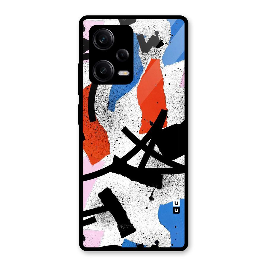 Coloured Abstract Art Glass Back Case for Redmi Note 12 Pro