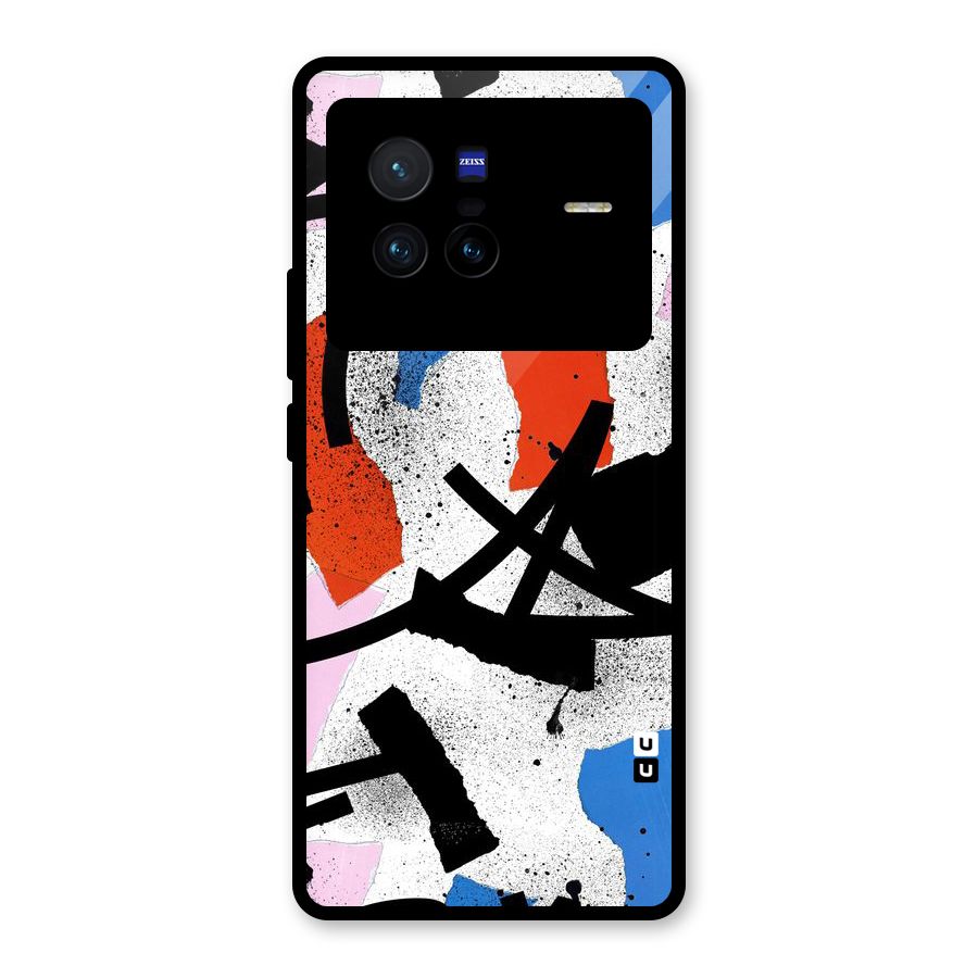 Coloured Abstract Art Glass Back Case for Vivo X80