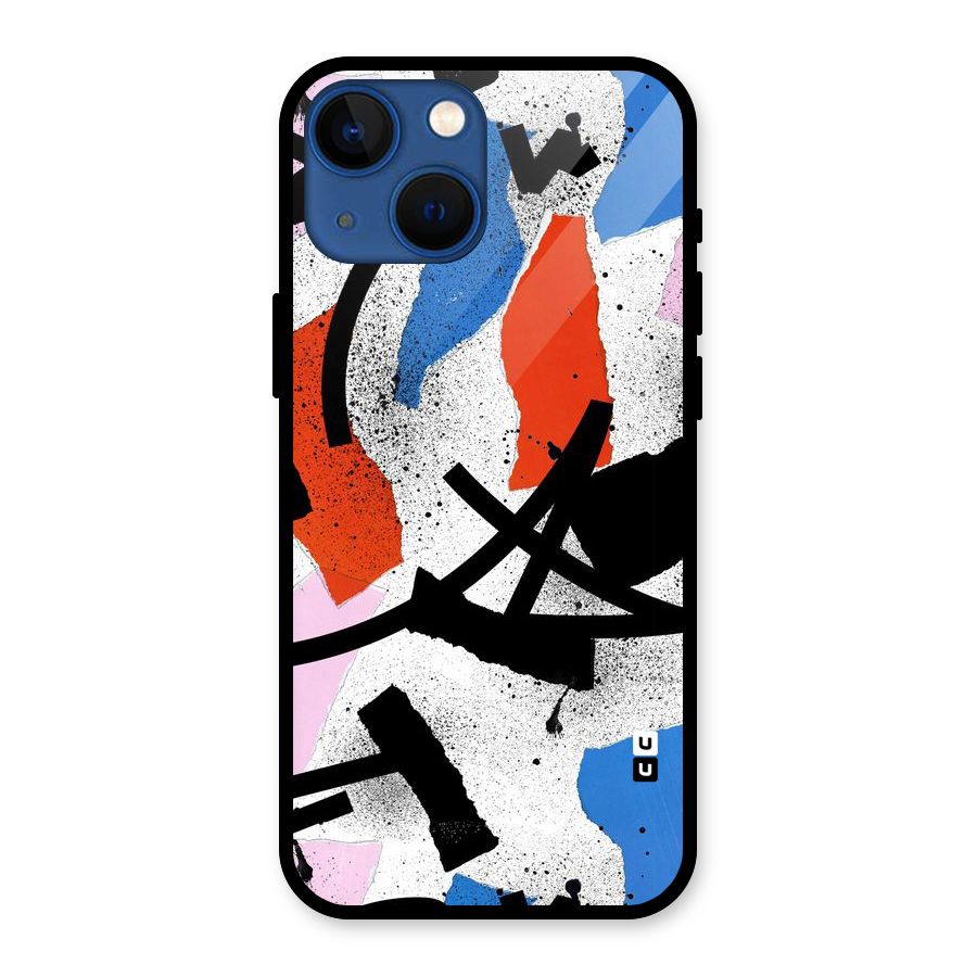 Coloured Abstract Art Glass Back Case for iPhone 13 Mini
