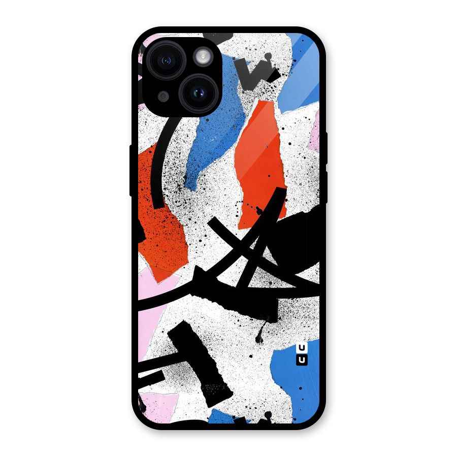Coloured Abstract Art Glass Back Case for iPhone 14