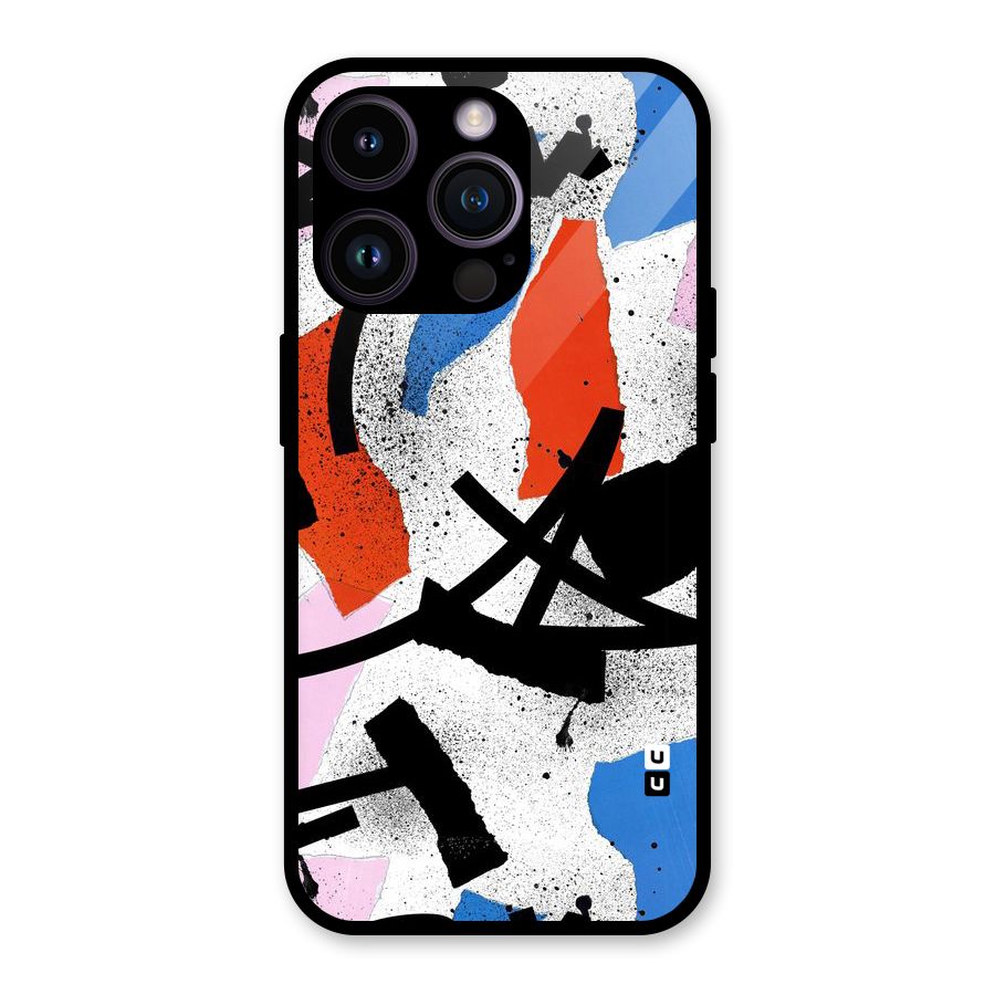Coloured Abstract Art Glass Back Case for iPhone 14 Pro