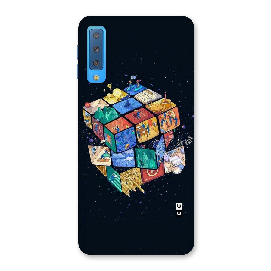 Coloured Rubic Back Case for Galaxy A7 (2018)