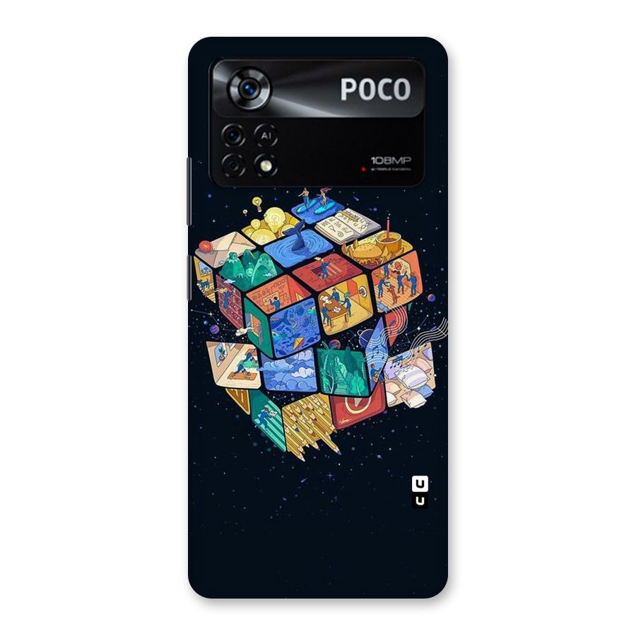 Coloured Rubic Back Case for Poco X4 Pro 5G