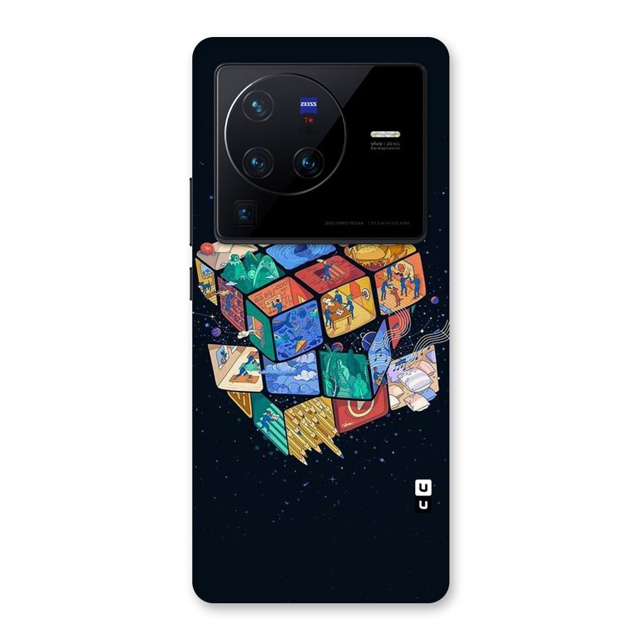 Coloured Rubic Back Case for Vivo X80 Pro