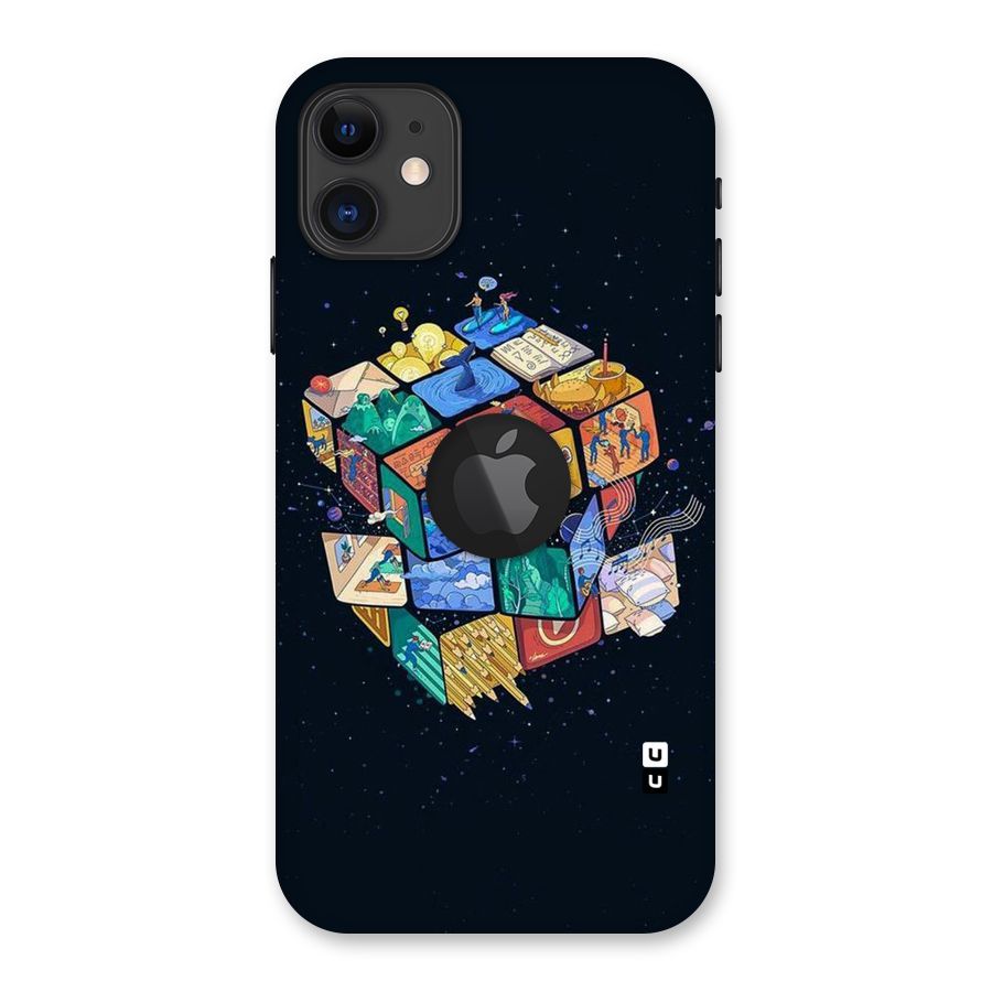 Coloured Rubic Back Case for iPhone 11 Logo Cut
