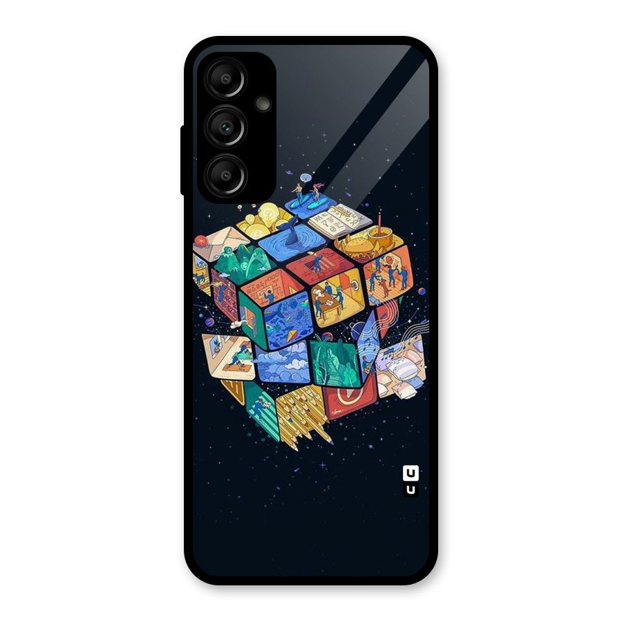 Coloured Rubic Glass Back Case for Galaxy A14 5G