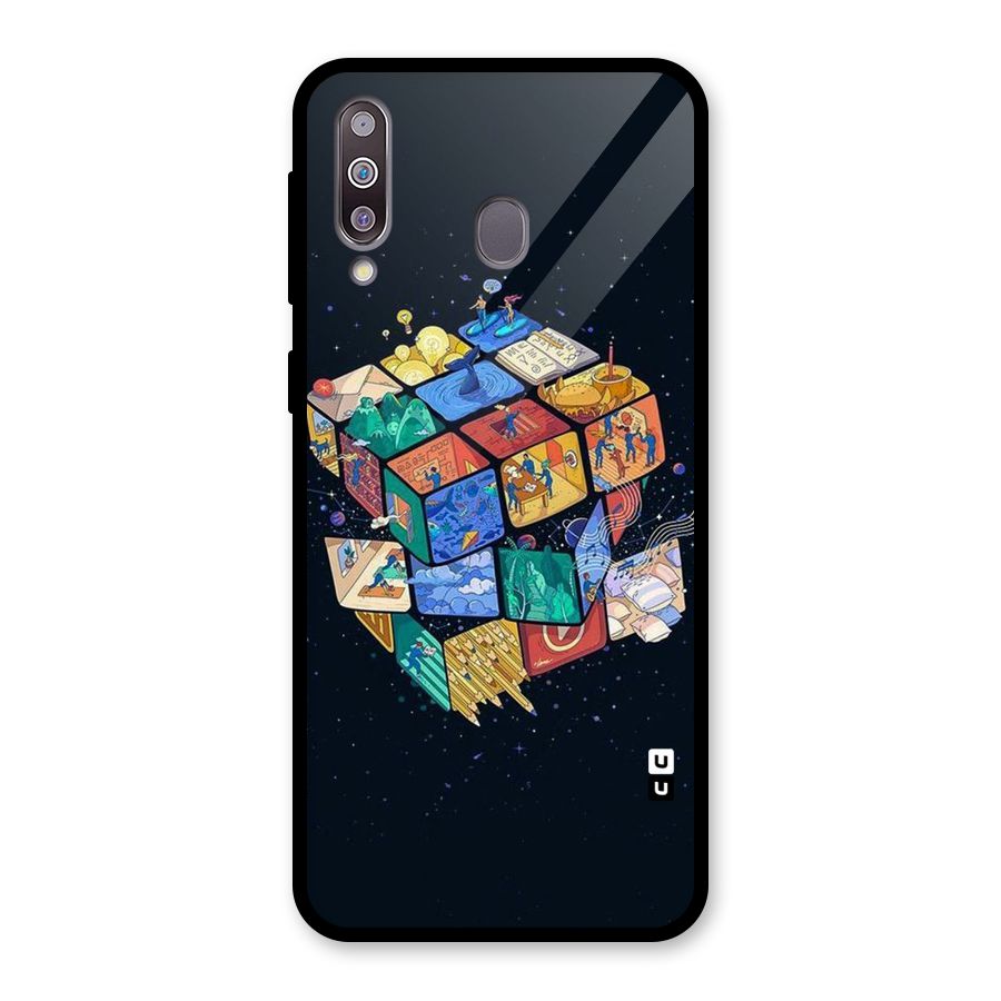 Coloured Rubic Glass Back Case for Galaxy M30