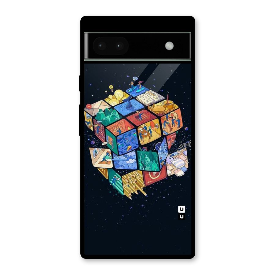 Coloured Rubic Glass Back Case for Google Pixel 6a