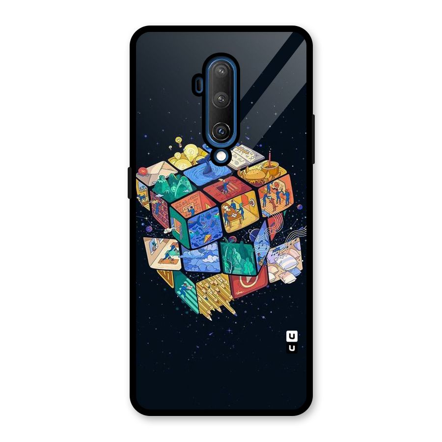 Coloured Rubic Glass Back Case for OnePlus 7T Pro