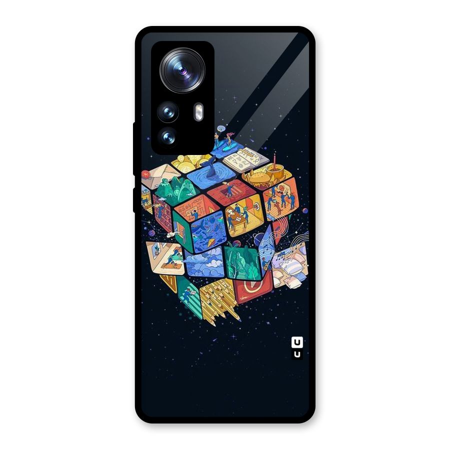 Coloured Rubic Glass Back Case for Xiaomi 12 Pro