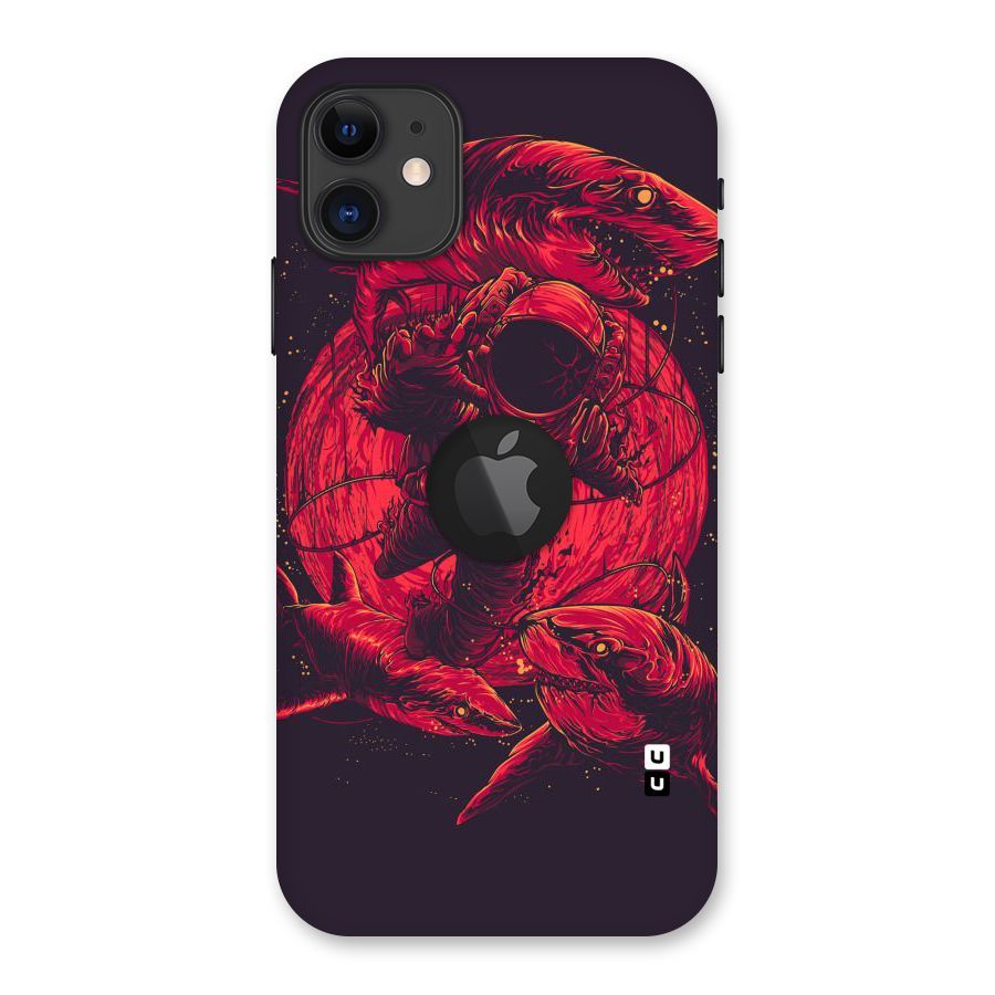 Coloured Spaceman Back Case for iPhone 11 Logo Cut