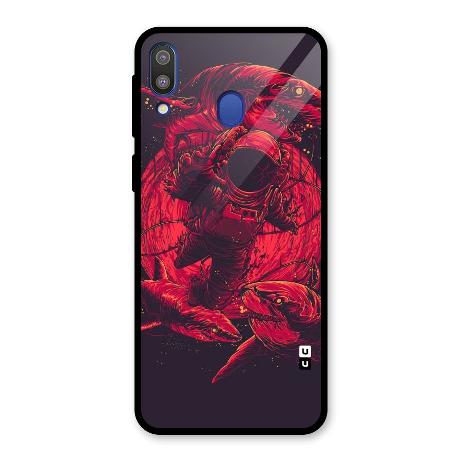Coloured Spaceman Glass Back Case for Galaxy M20