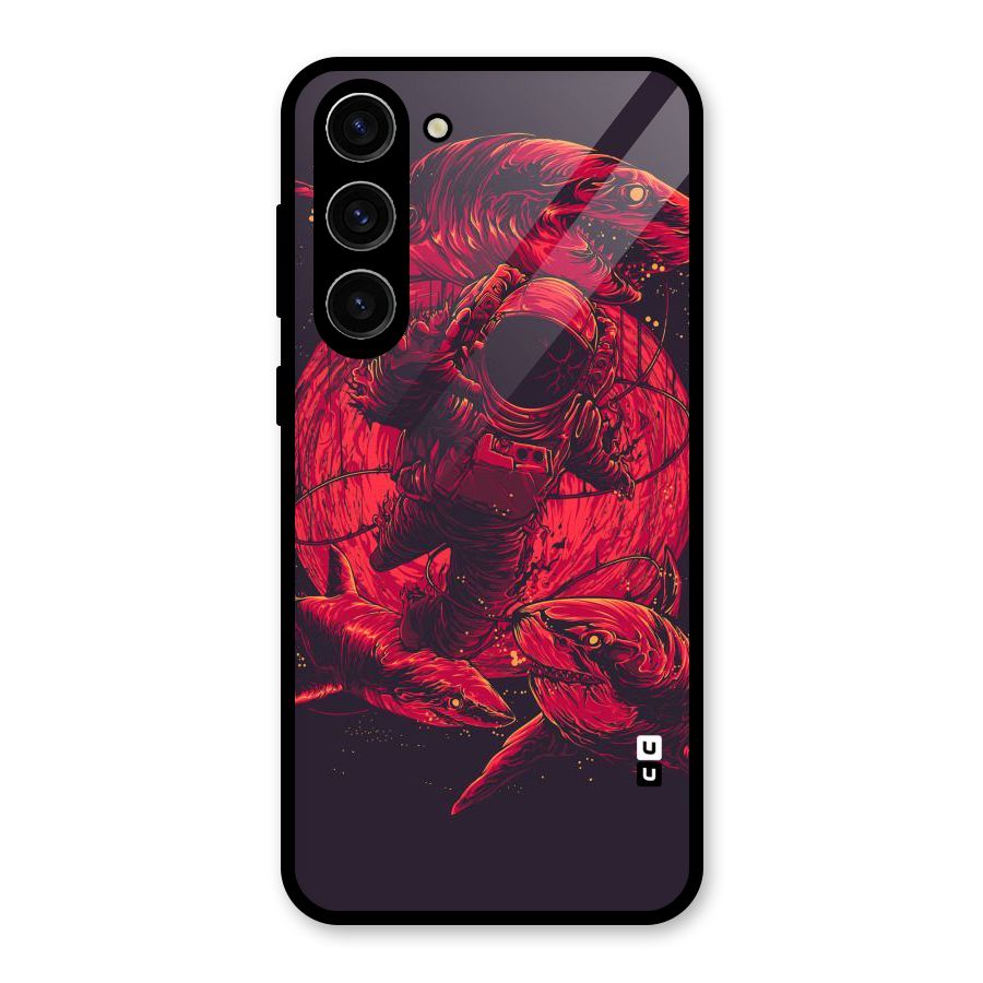 Coloured Spaceman Glass Back Case for Galaxy S23 Plus