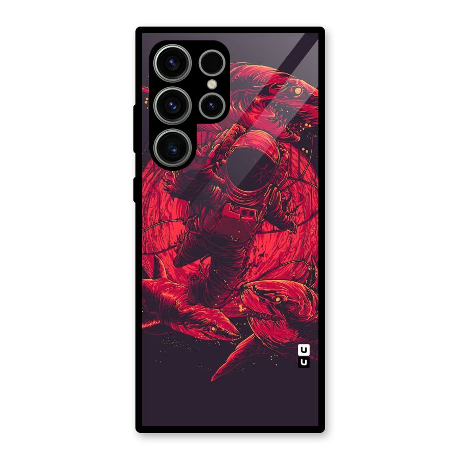Coloured Spaceman Glass Back Case for Galaxy S23 Ultra