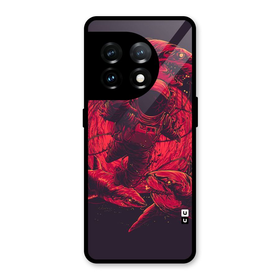 Coloured Spaceman Glass Back Case for OnePlus 11