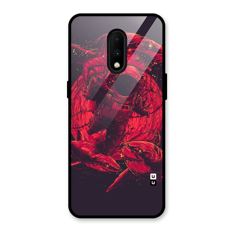 Coloured Spaceman Glass Back Case for OnePlus 7