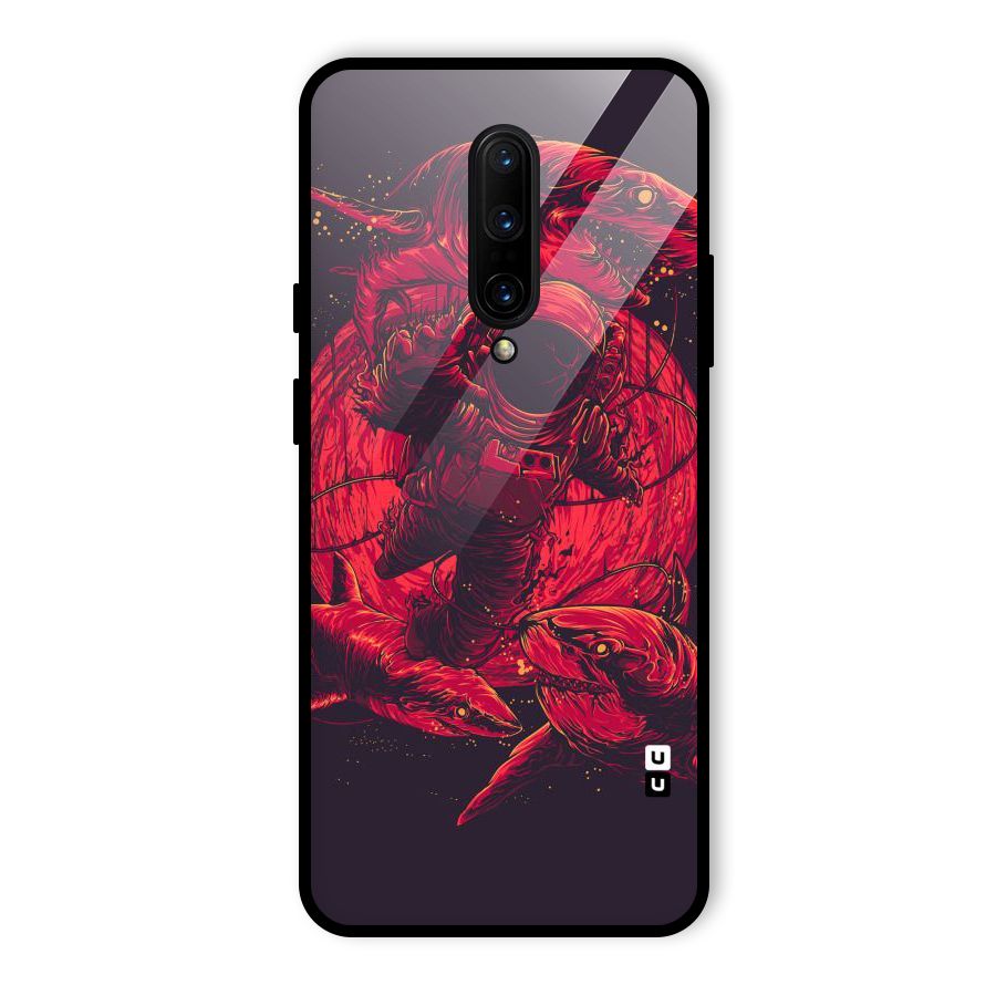 Coloured Spaceman Glass Back Case for OnePlus 7 Pro