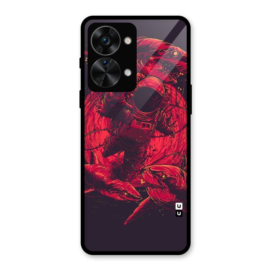 Coloured Spaceman Glass Back Case for OnePlus Nord 2T