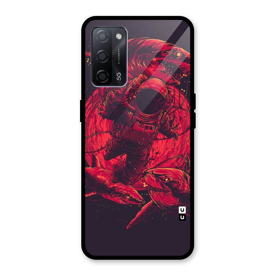 Coloured Spaceman Glass Back Case for Oppo A53s 5G