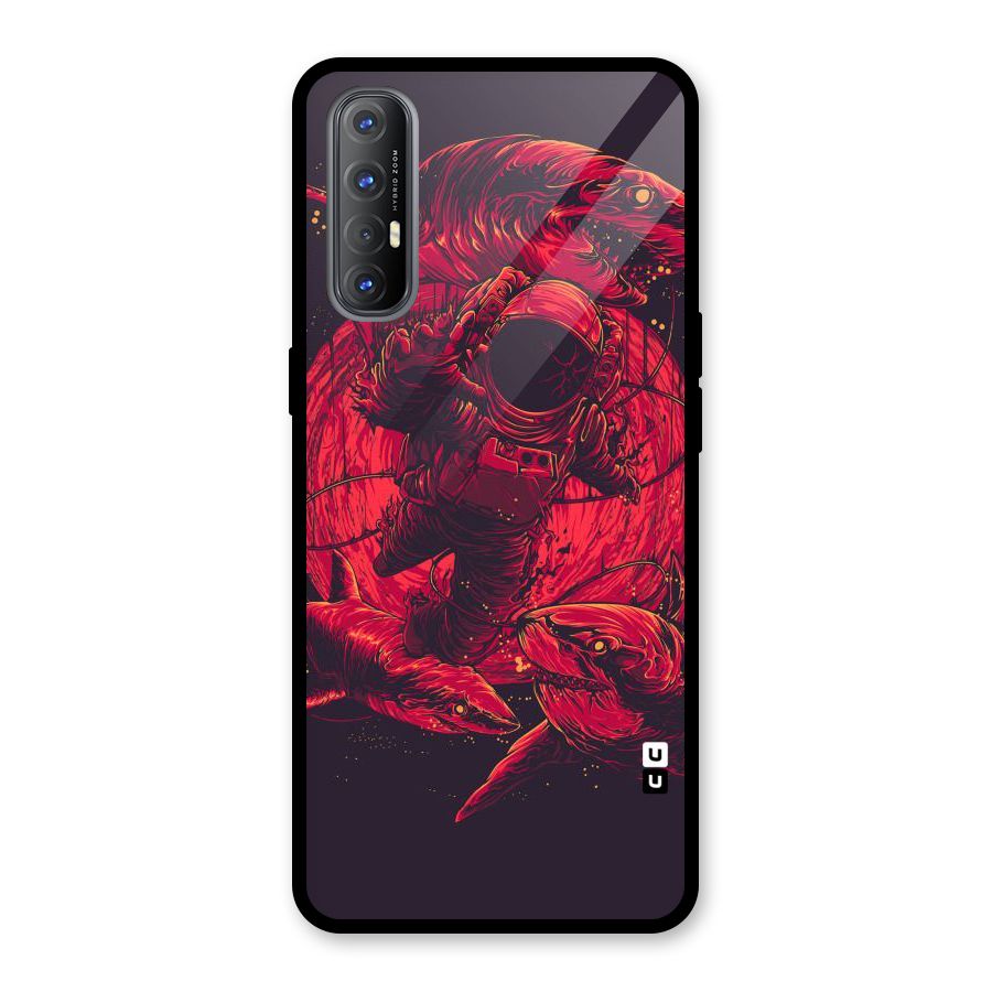 Coloured Spaceman Glass Back Case for Oppo Reno3 Pro