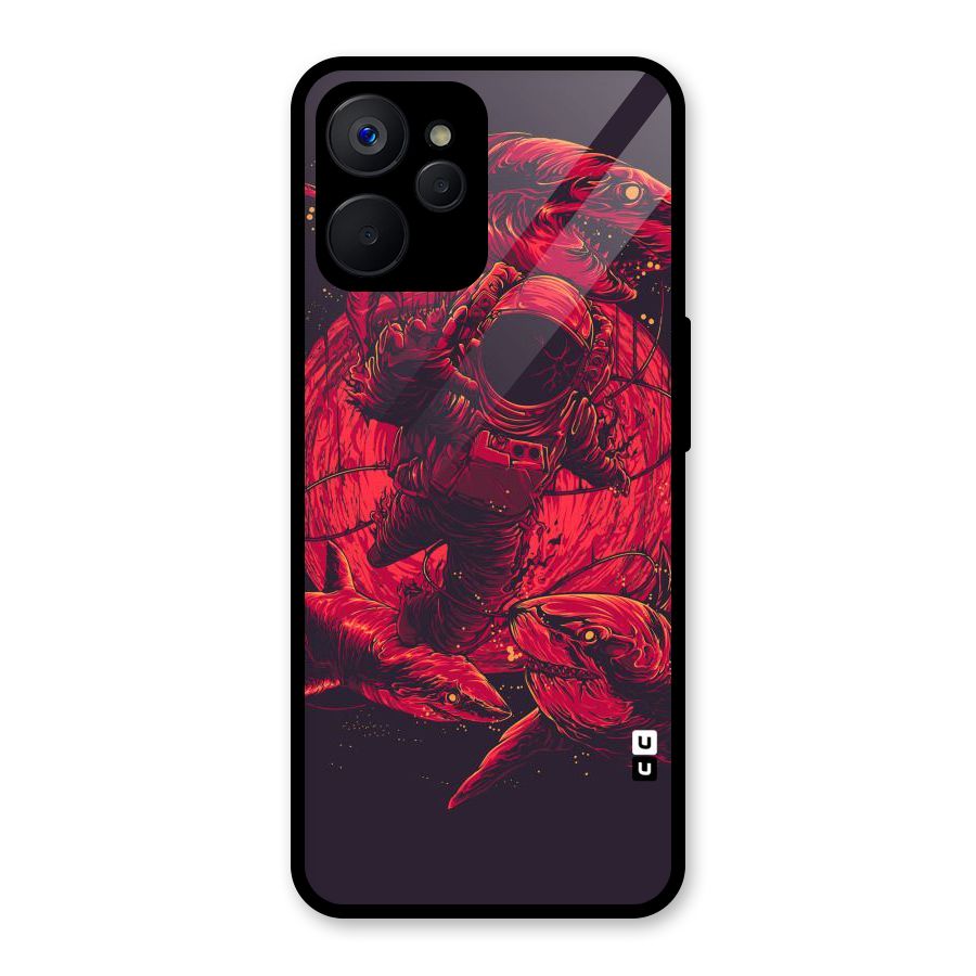 Coloured Spaceman Glass Back Case for Realme 9i 5G