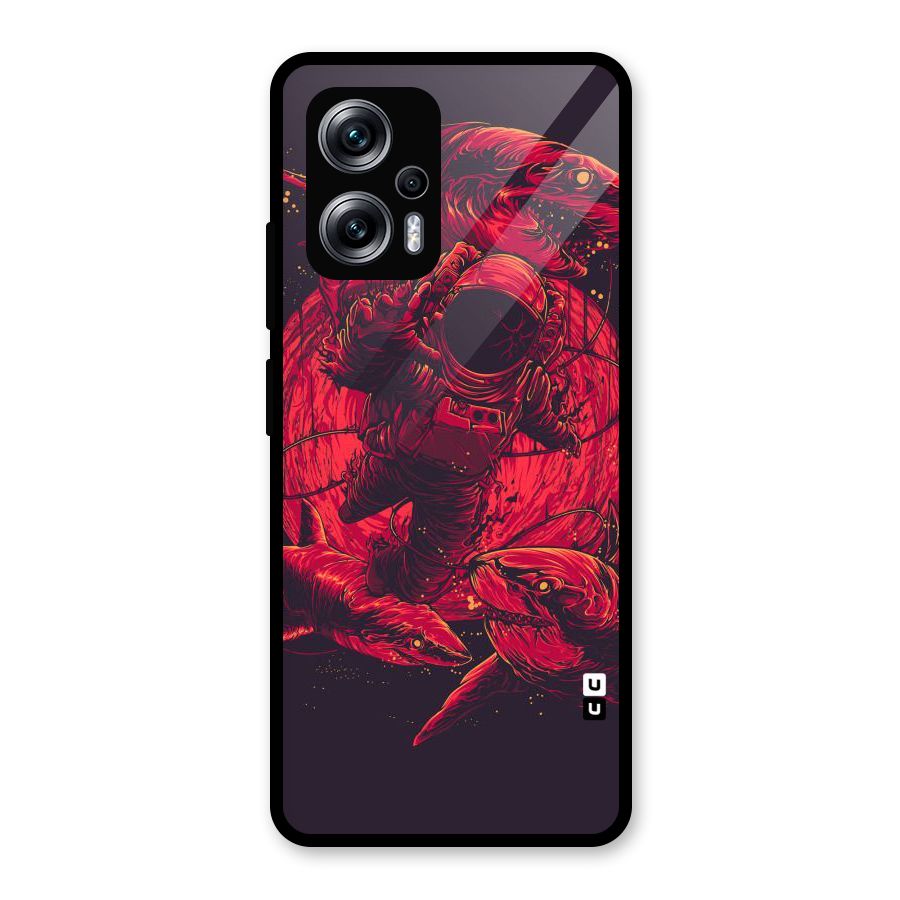 Coloured Spaceman Glass Back Case for Redmi K50i