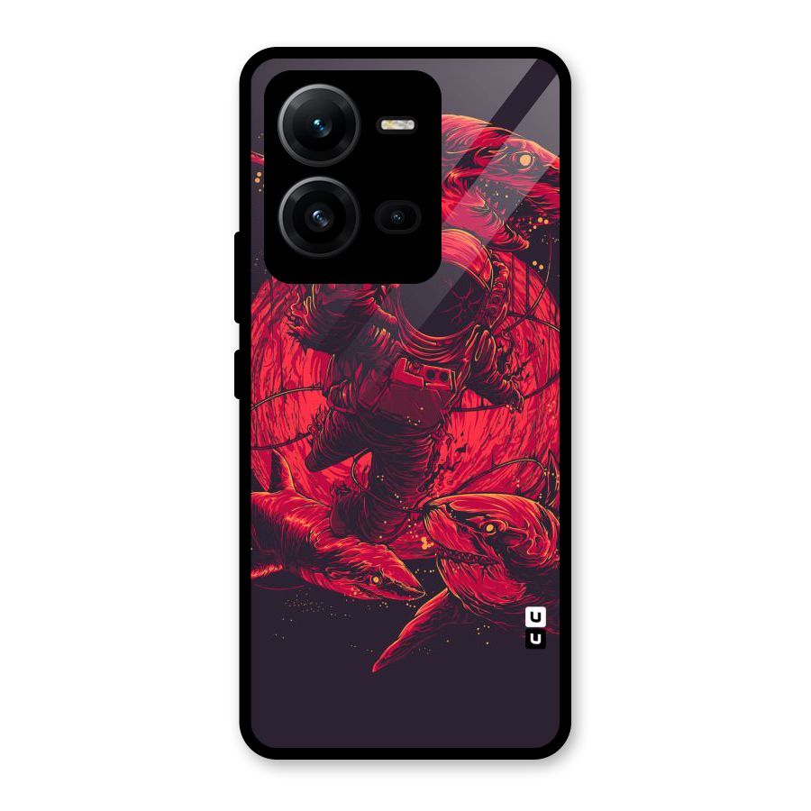 Coloured Spaceman Glass Back Case for Vivo V25