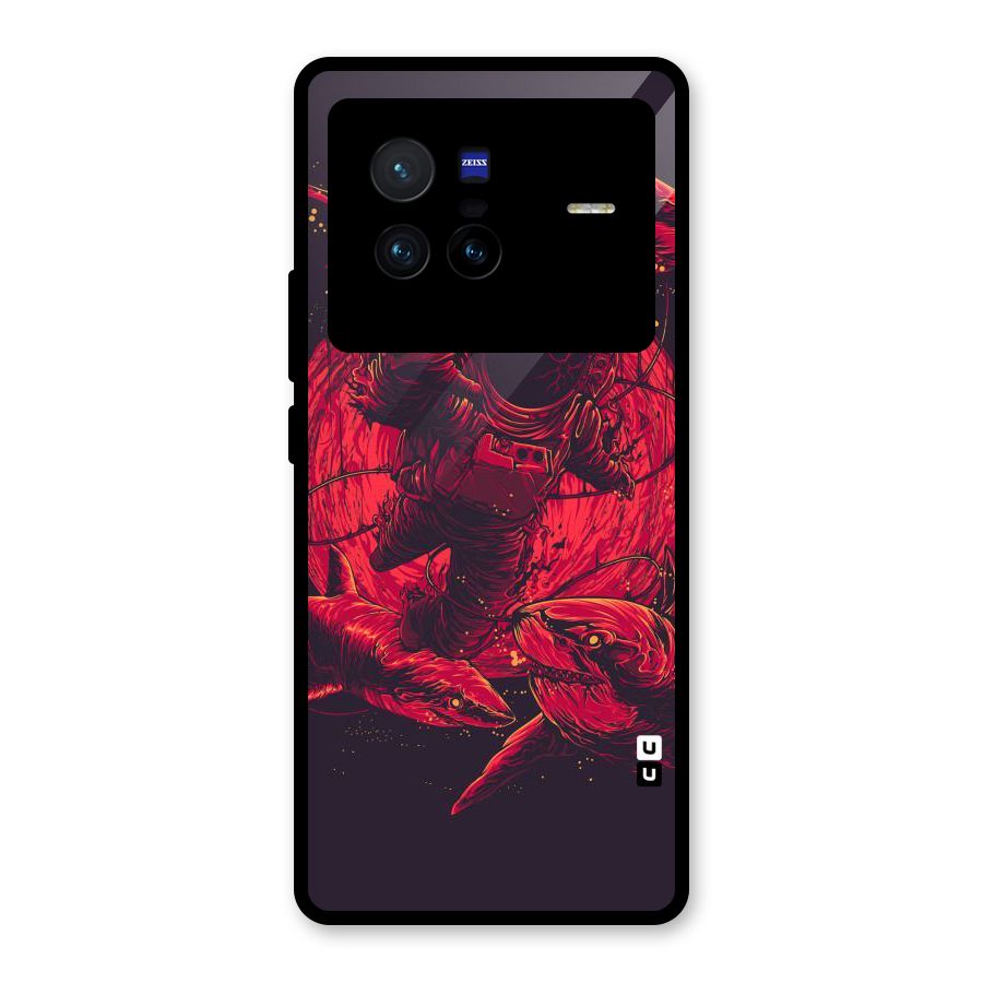 Coloured Spaceman Glass Back Case for Vivo X80