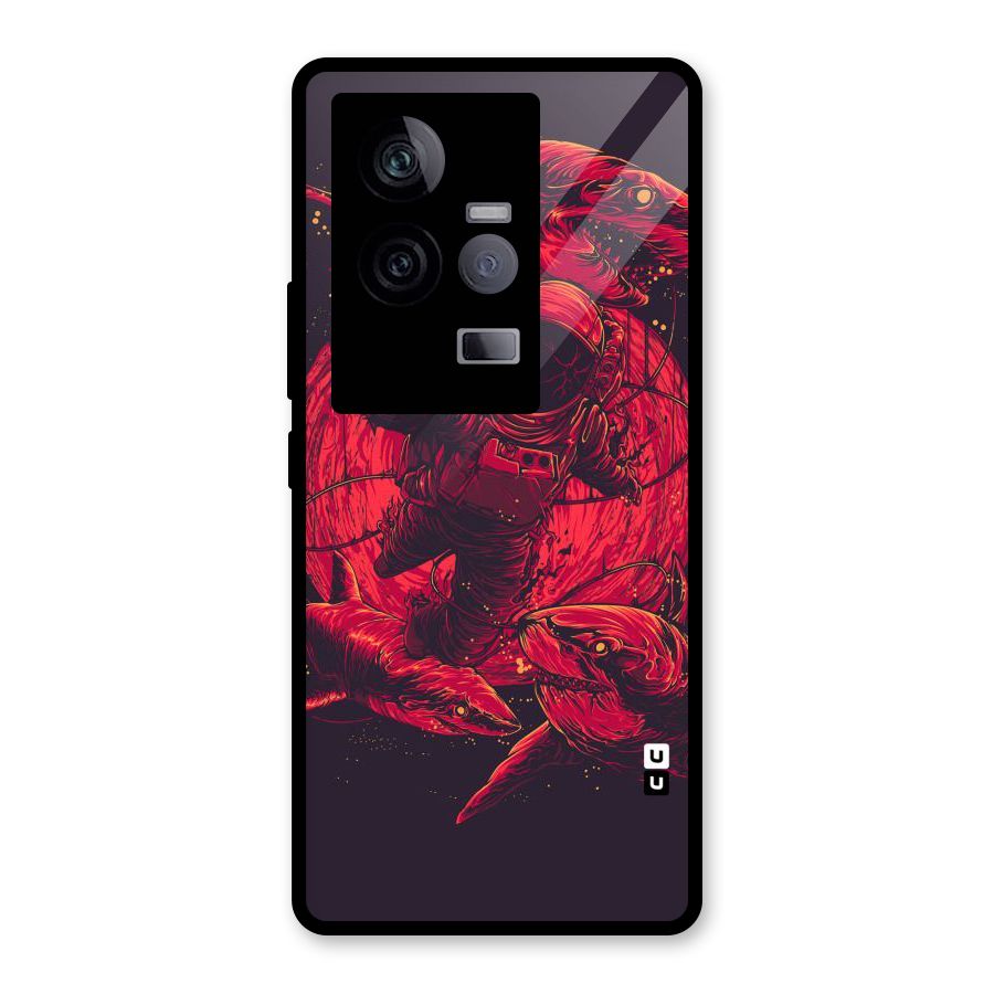 Coloured Spaceman Glass Back Case for Vivo iQOO 11 5G