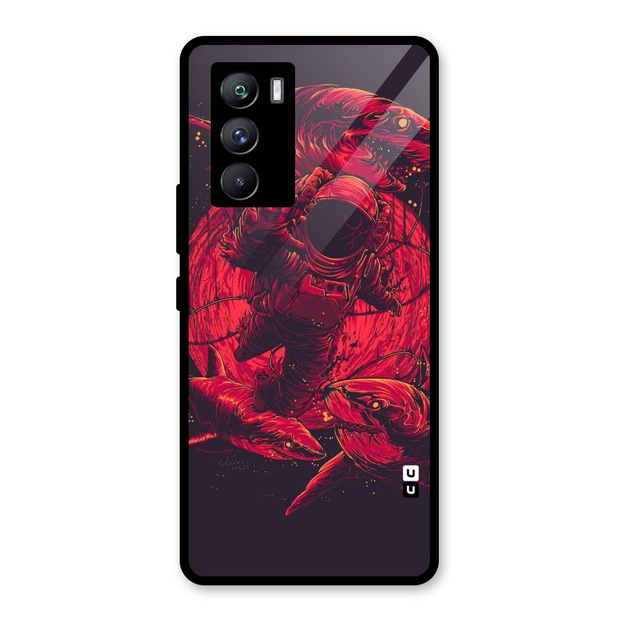 Coloured Spaceman Glass Back Case for Vivo iQOO 9 SE