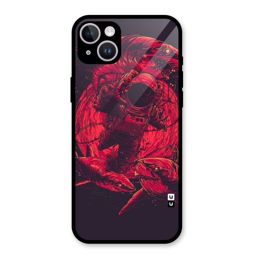 Coloured Spaceman Glass Back Case for iPhone 14 Plus