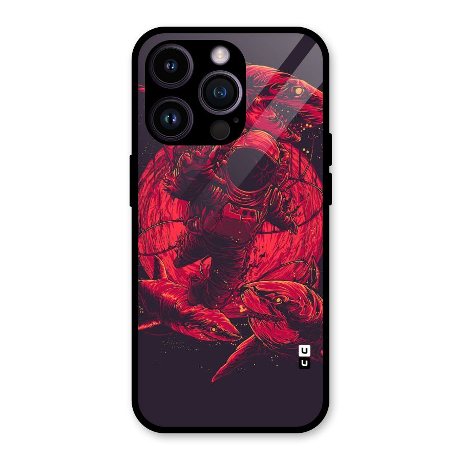 Coloured Spaceman Glass Back Case for iPhone 14 Pro