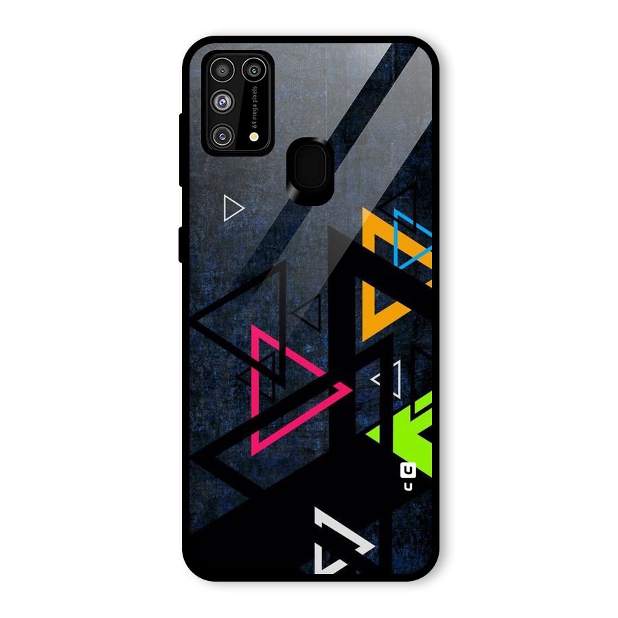 Coloured Triangles Glass Back Case for Galaxy F41