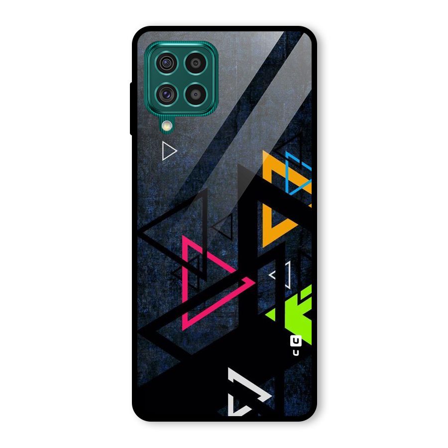 Coloured Triangles Glass Back Case for Galaxy F62