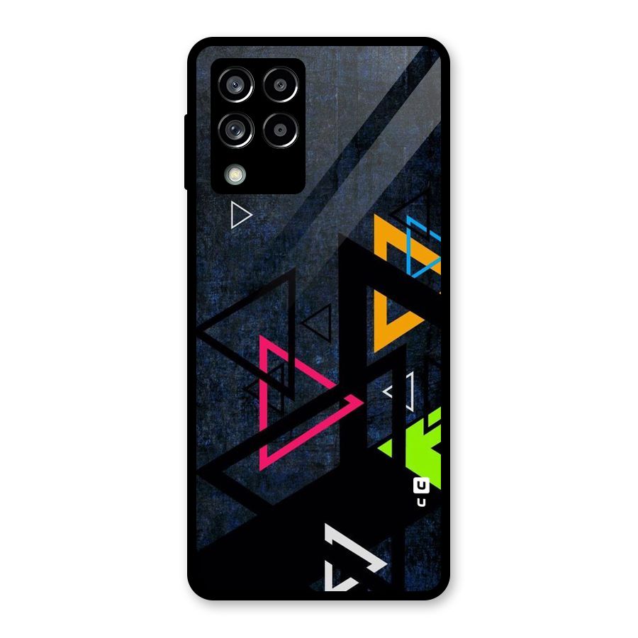 Coloured Triangles Glass Back Case for Galaxy M53 5G