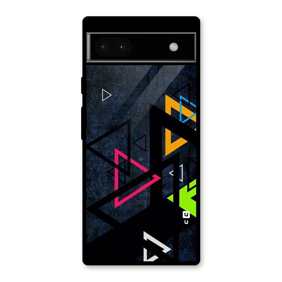 Coloured Triangles Glass Back Case for Google Pixel 6a
