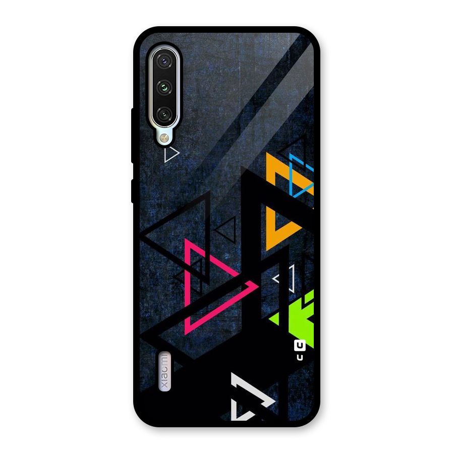 Coloured Triangles Glass Back Case for Mi A3
