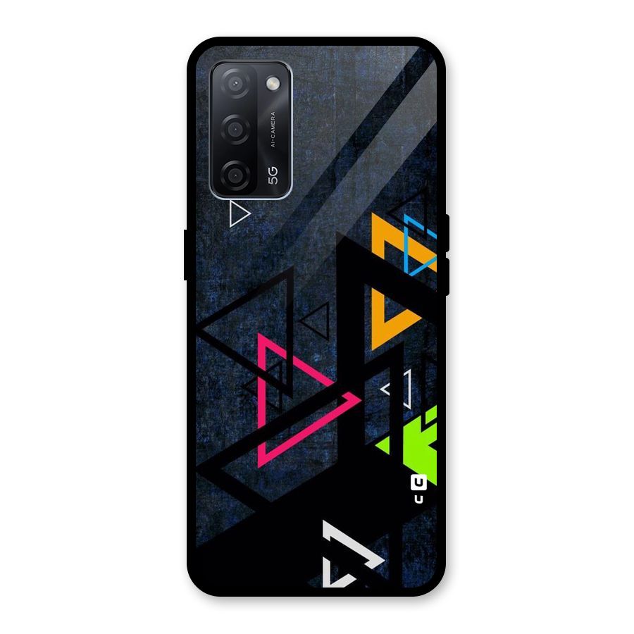 Coloured Triangles Glass Back Case for Oppo A53s 5G